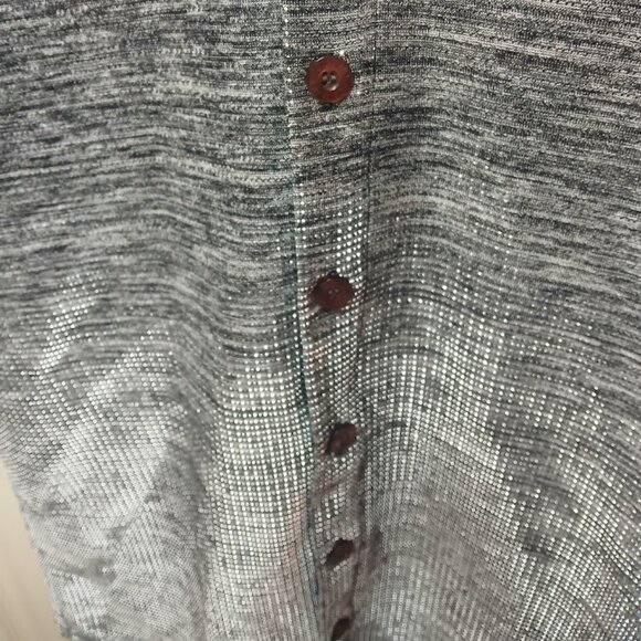 Positano Vintage Men's Silver Black Shiny Disco Buttondown Shirt Size Medium - Picture 4 of 11